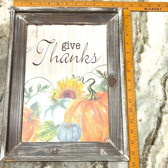 Rustic 'Give Thanks' Framed Wall Art - Multicolor - Picture 3 of 4